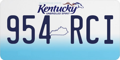 KY license plate 954RCI