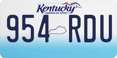 KY license plate 954RDU