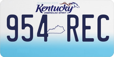 KY license plate 954REC