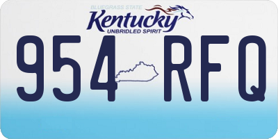 KY license plate 954RFQ