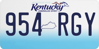 KY license plate 954RGY