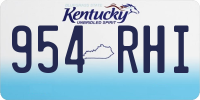 KY license plate 954RHI