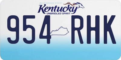 KY license plate 954RHK
