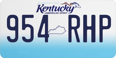 KY license plate 954RHP