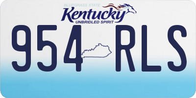 KY license plate 954RLS