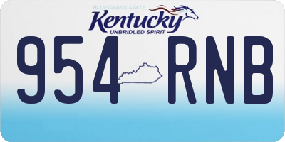 KY license plate 954RNB