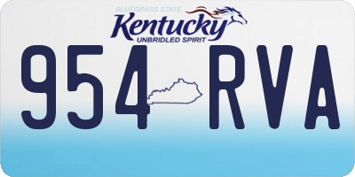 KY license plate 954RVA