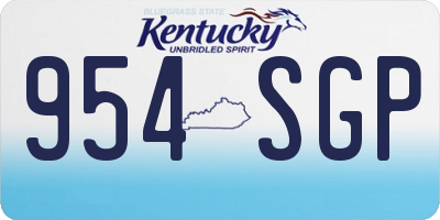 KY license plate 954SGP