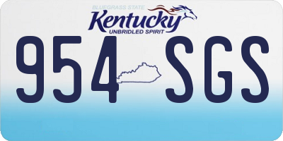 KY license plate 954SGS