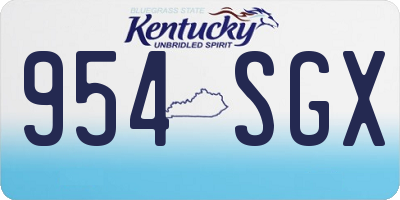 KY license plate 954SGX