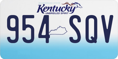 KY license plate 954SQV