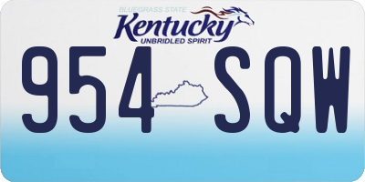 KY license plate 954SQW