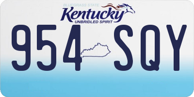 KY license plate 954SQY