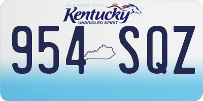 KY license plate 954SQZ