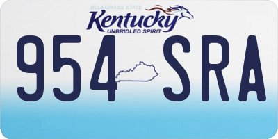 KY license plate 954SRA