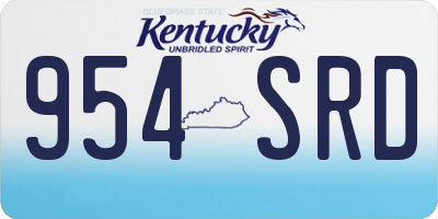 KY license plate 954SRD