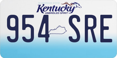 KY license plate 954SRE