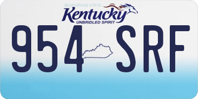 KY license plate 954SRF