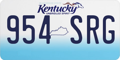 KY license plate 954SRG