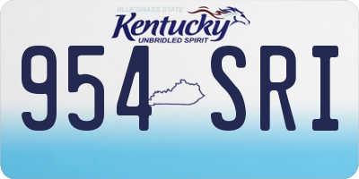 KY license plate 954SRI