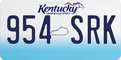 KY license plate 954SRK