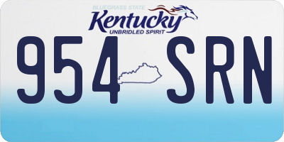 KY license plate 954SRN