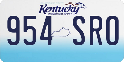 KY license plate 954SRO