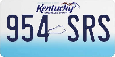 KY license plate 954SRS
