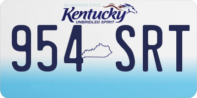 KY license plate 954SRT