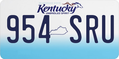 KY license plate 954SRU