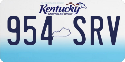 KY license plate 954SRV