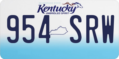 KY license plate 954SRW