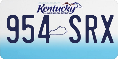 KY license plate 954SRX