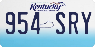 KY license plate 954SRY