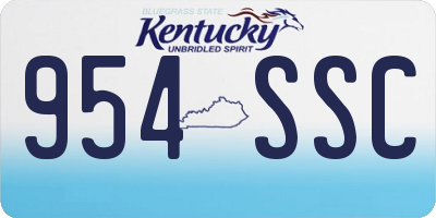 KY license plate 954SSC