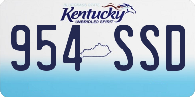 KY license plate 954SSD