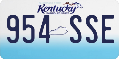 KY license plate 954SSE