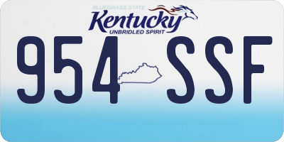 KY license plate 954SSF