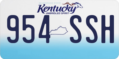 KY license plate 954SSH