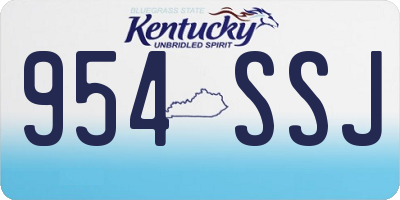 KY license plate 954SSJ