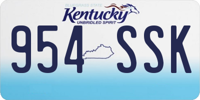 KY license plate 954SSK