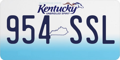 KY license plate 954SSL