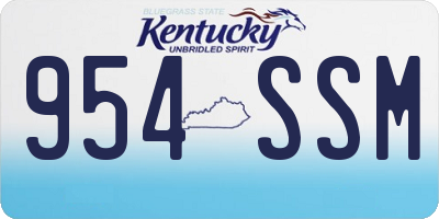 KY license plate 954SSM