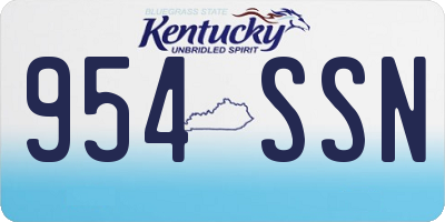 KY license plate 954SSN