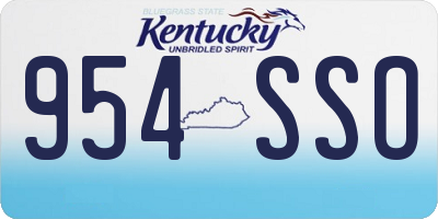 KY license plate 954SSO