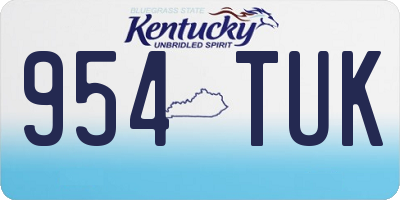 KY license plate 954TUK