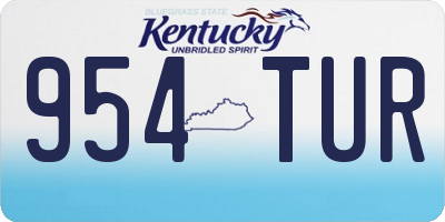 KY license plate 954TUR