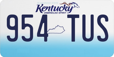 KY license plate 954TUS