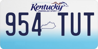 KY license plate 954TUT