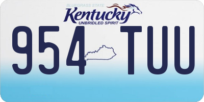 KY license plate 954TUU